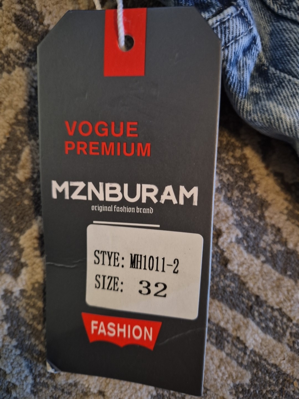 MZNBURAM Classic Men Straight Jeans - Washed Blue - Picture 3 of 10
